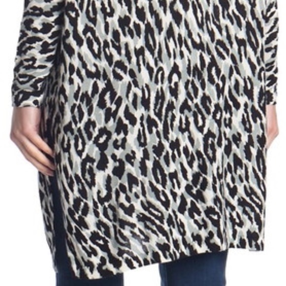Sweet Romeo Open Front Cardigan Leopard Print NWT - Picture 2 of 8